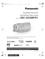 Panasonic HDC-SD100PC User manual