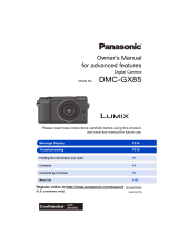 Panasonic DMC-GX85WK Owner's manual