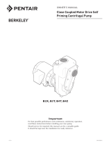 Berkeley B2X, B3T, B4T, B4Z Close Coupled Motor Drive Self Priming Centrifugal Pump Owner's manual