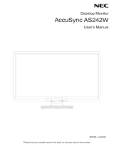 NEC AS242W-BK User manual