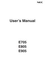 NEC MultiSync E805 User manual