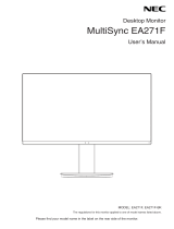 NEC MultiSync EA271F User manual