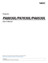 NEC NP-PA803UL User manual