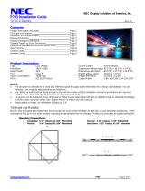 NEC P703 Installation guide