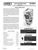 Lennox Elite G61MPV60D-135 User manual