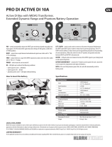 Klark Teknik DI 10A Quick start guide