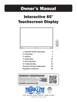 Tripp Lite Interactive Touchscreen Display Owner's manual