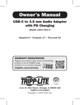 Tripp Lite USB-C to 3.5mm Audio Adapter Owner's manual