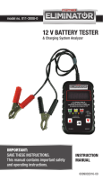 Schumacher Motomaster Eliminator 011-3008-0 – CT052 12V Battery Tester & Charging System Analyzer Owner's manual