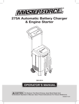 Schumacher Masterforce 260-9514 275A Automatic Battery Charger & Engine Starter MF186 Owner's manual