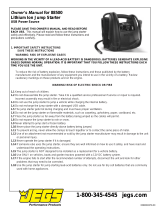 Schumacher 88500 JEGS Lithium Ion Jump Starter Owner's manual