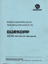 Duerkopp Adler 249 Owner's manual
