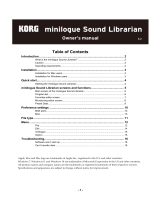 Korg MINILOGUE Owner's manual