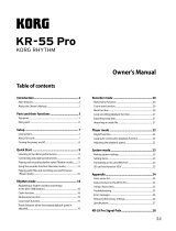 Korg KR-55 Pro Owner's manual
