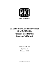 RKI Instruments GX-2009 GX-2009 LEL/Oxy/CO/NO2 MSHA Owner's manual