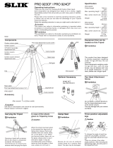 SLIK 615-915 / PRO 923CF CARBON FIBER TRIPOD Owner's manual