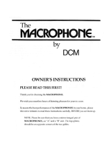 Dcm Macrophone Owner's manual