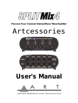 Art SPLITMIX4 Passive Four Channel Stereo / Mono Mixer / Splitter Owner's manual