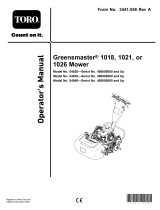 Toro Greensmaster 1018 Mower User manual