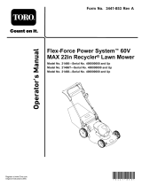 Toro Flex-Force Power System 60V MAX 22in Recycler Lawn Mower User manual