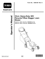 Toro 53cm Heavy-Duty 60V Recycler/Rear Bagger Lawn Mower User manual