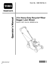 Toro 21in Heavy-Duty Recycler/Rear Bagger Lawn Mower User manual