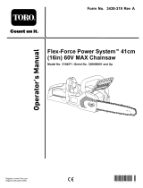 Toro Cordless Battery Chainsaw Flex-Force Power System 60V MAX* 51845T User manual