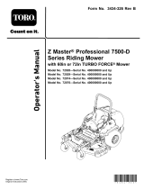 Toro Z Master Professional 7500-D Series Riding Mower, With 60in TURBO FORCE Rear Discharge Mower User manual