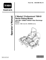 Toro Z Master Professional 7500-D Series Riding Mower, With 96in TURBO FORCE Rear Discharge Mower User manual