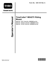 Toro TimeCutter MX4275 Riding Mower User manual