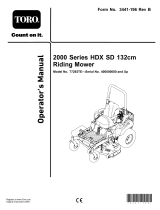Toro 2000 Series HDX SD 132cm Riding Mower User manual