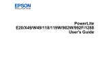 Epson PowerLit E20 Projector User manual
