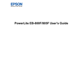 Epson PowerLite 805F User manual