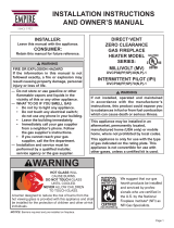 American Hearth Tahoe Clean-Face Premium Peninsula (DVCP36PP) Owner's manual