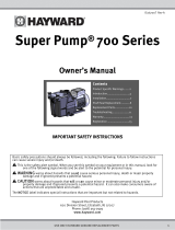 Hayward Super Pump 700 Series Owner's manual