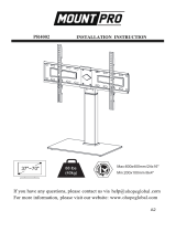 MOUNT PRO Universal TV Stand, Swivel TV Stand Base Fits Most 37 to 70 Inch LCD LED Screens, 9 Levels Height Adjustable Table Top TV Stand User manual