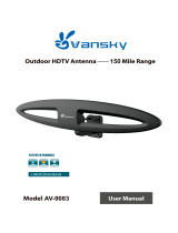Vansky Vansky Outdoor TV Antenna 150 Mile Range 28dB High Gain Amplified Multi-Directional Reception Antenna Support UHF/VHF Channels User manual