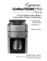 Capresso coffeeTEAM PRO (therm) #478 User manual