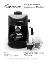 Capresso 4 Cup Espresso / Cappuccino Maker #303 User manual