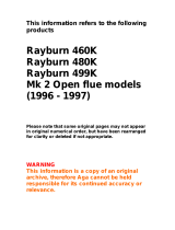 AGA Rayburn 460,4 80,499K, Open Flue Mk2 Installation guide
