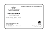 XPOWER HIGH STATIC BLOWERS Operating instructions