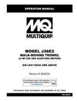 MQ Multiquip J36E2-SN-LE0118040 Operating instructions
