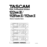 Tascam 122MK III Owner's manual