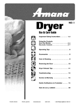 Amana NDE5805AZW Owner's manual