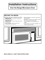 Electrolux Over The Range Microwave Oven Installation guide