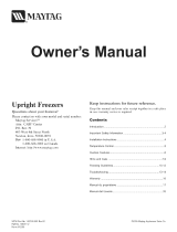 Maytag MQU1654BEW - 15.9 cu. Ft. Upright Freezer Owner's manual