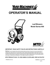 MTD 650 Series Owner's manual