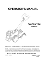 MTD 454 Owner's manual
