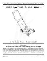 MTD 020 Series Owner's manual