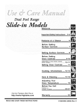 Frigidaire Dual Fuel Range Slide-in Models User manual